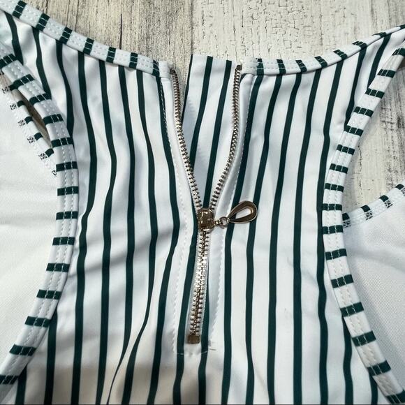 Floral Striped Monokini High-Waisted Racerback - Picture 7 of 8